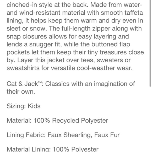 Toddler boys parka jacket with attached faux fur hood nwt - Picture 6 of 6